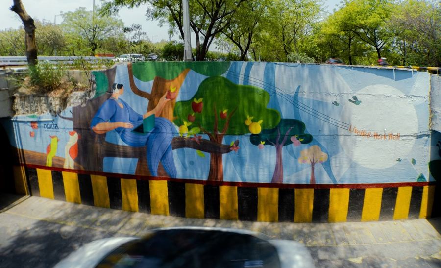 MAX Estates Tunnel Mural, Noida, photo 6 of 9, by Paperplane