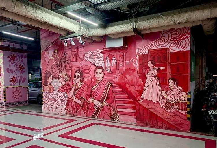 Nexus Westend Parking Lot Mural, Pune, photo 2 of 6, by Paperplane