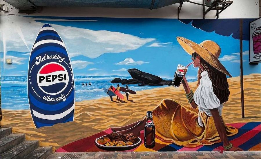 Pepsi beach mural